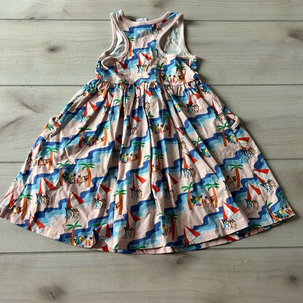 Hanna Andersson Multicolor Beach Print Bluey Tank Pocket Dress - Picture 5 of 5